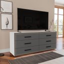 Ver imagem 1 de Cômoda Valência com 6 Gavetas 150x63cm Branco/Cinza 240830