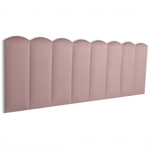 Cabeceira Queen Modulada Nuvem Cama Box Veludo Nude