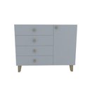 Ver imagem 1 de Cômoda 4 Gavetas 1 Porta 112x91x47 Beton Matt - Mdf Arauco