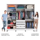 Ver imagem 5 de Guarda Roupa Casal 100% Mdf Madesa Zurique 3 Portas de Correr com Pés - Branco/rustic/branco