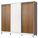 Ver imagem 3 de Guarda Roupa Casal 100% Mdf Madesa Zurique 3 Portas de Correr com Pés - Branco/rustic/branco