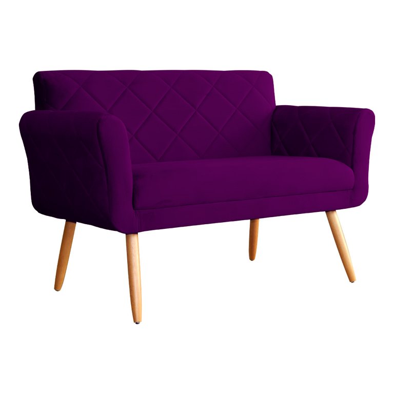 Namoradeira Isabela 02 Lugares Veludo Cores - DS Estofados - Roxo