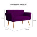 Ver imagem 5 de Namoradeira Isabela 02 Lugares Veludo Cores - DS Estofados - Roxo