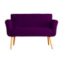 Ver imagem 2 de Namoradeira Isabela 02 Lugares Veludo Cores - DS Estofados - Roxo