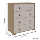 Ver imagem 3 de Cômoda Enseada 04 Gavetas Móveis Rimo - Carvalho/palha