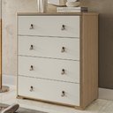 Ver imagem 1 de Cômoda Enseada 04 Gavetas Móveis Rimo - Carvalho/palha