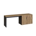 Ver mais imagens de Conjunto de Escritório Mesa Diretoria 160cm com Balcão 1 Porta 2 Gavetas 180cm e 2 Estantes Concept Nogal Sevilha Preto Marrom