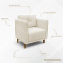 Ver imagem 3 de Kit 2 Poltronas Decorativa Luxo para Sala Consultório Escritório Recepção Aviv Linho Premium