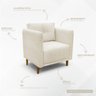 Kit 2 Poltronas Decorativa Luxo para Sala Consultório Escritório Recepção Aviv Linho Premium - 3