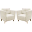 Ver imagem 1 de Kit 2 Poltronas Decorativa Luxo para Sala Consultório Escritório Recepção Aviv Linho Premium