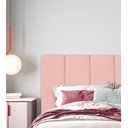 Ver imagem 3 de Cabeceira Veludo Rosa Modular 60x20 P/ Cama Solteiro 5 Peças