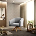 Ver imagem 6 de Cadeira Sala de Jantar Giratória Ma30 Stella Suede D03 - D'Rossi Cor Cinza