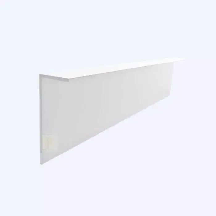 Rodapé Embutido, Mod "l" - 40 X 13 X 3000 Mm - Branco Fosco Epóxi - Aluminio