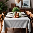 Ver imagem 3 de Toalha de Mesa Linho Premium 6 Lugares 200x140 Cm Admirare - Cinza