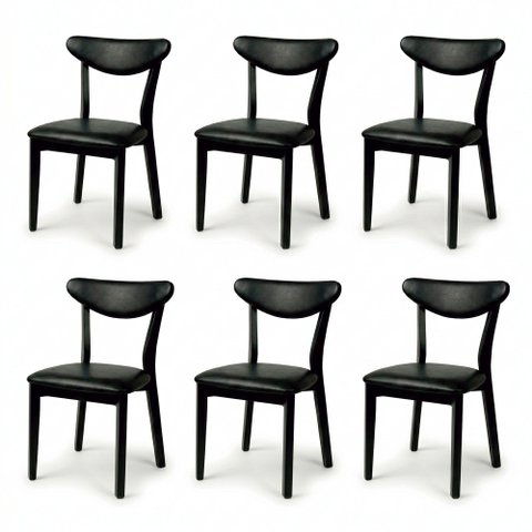Kit 6 Cadeira de Jantar Madeira Maciça Floripa Estofada Premium Ergonomica Confortável Di Franco