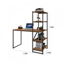 Ver imagem 3 de Escrivaninha Mesa Escritório com Estante Home Office Fit 130cm Industrial Yescasa Canela Marrom