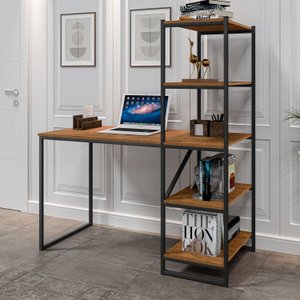 Escrivaninha com Estante 130cm Home Office Fit Yescasa