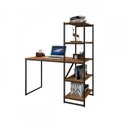 Ver imagem 2 de Escrivaninha Mesa Escritório com Estante Home Office Fit 130cm Industrial Yescasa Canela Marrom