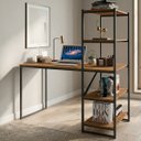 Ver imagem 1 de Escrivaninha Mesa Escritório com Estante Home Office Fit 130cm Industrial Yescasa Canela Marrom