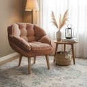 Ver imagem 2 de Kit 2 Poltronas Marcela Bouclê Terracota Pés Palito