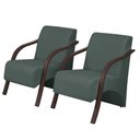 Ver imagem 1 de Kit 2 Poltronas Vênus 1 Lugar Braço Pé Madeira Verde