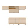 Kit Cozinha Completa 06 Portas 04 Gavetas Faenza com Led 5pçs Cor 390 - Carvalho - Off White - 1