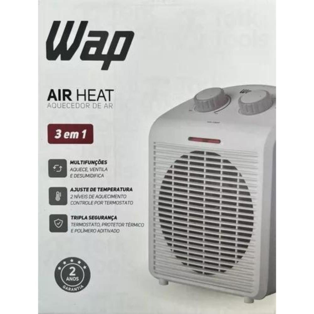 Aquecedor de Ar Portátil Air Heat 3 em 1 - Wap - 220v 220v | MadeiraMadeira