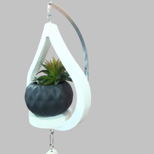 Suporte de Plantas Pingo D'agua Duplo Pequeno Branco
