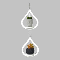 Suporte de Plantas Pingo D'agua Duplo Pequeno Branco - 2