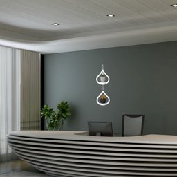 Suporte de Plantas Pingo D'agua Duplo Pequeno Branco - 3