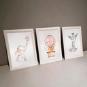 Ver imagem 3 de Kit 3 Quadros Decorativos Meu Rodapé Bichos com Flor e Balão 24x34