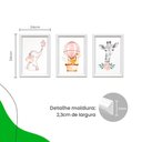 Ver imagem 5 de Kit 3 Quadros Decorativos Meu Rodapé Bichos com Flor e Balão 24x34