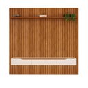 Ver imagem 5 de Rack com Painel Ripado para Tv até 75 Polegadas 250cm X 240cm Freijó Off White Pratic Dj Móveis