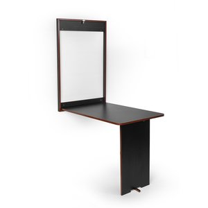 Mesa de Parede Retrátil Compacta Cozinha Apartamento Loft Preta