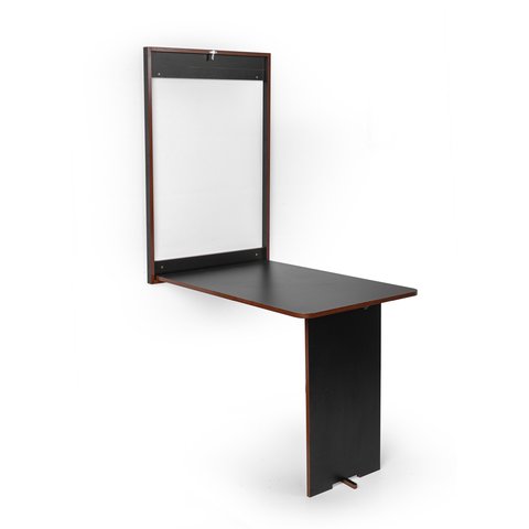 Mesa de Parede Retrátil Compacta Cozinha Apartamento Loft Preta