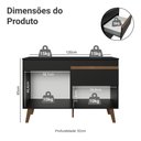 Ver imagem 2 de Balcão de Cozinha com 2 Portas e 1 Gaveta 120 cm Preto Pieta Madesa