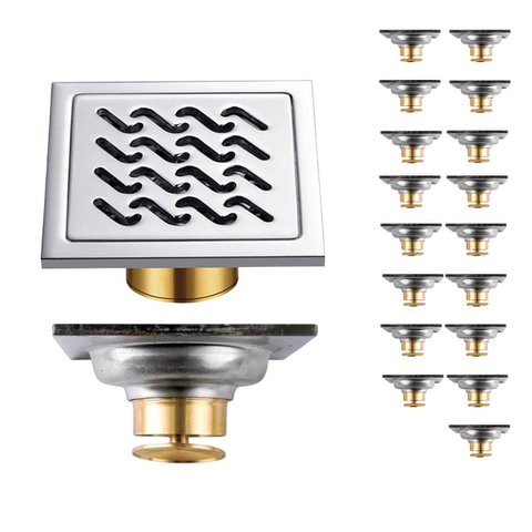 Ralo Inox 10x10 Banheiro Kit 17 Uni Lavabo Anti Odor Anti Inseto Lavanderia Quintal Higienico Resist