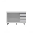 Ver imagem 3 de Balcão de Cozinha para Pia Andréia 100cm 2 Portas 3 Gavetas sem Tampo Amêndoa/branco