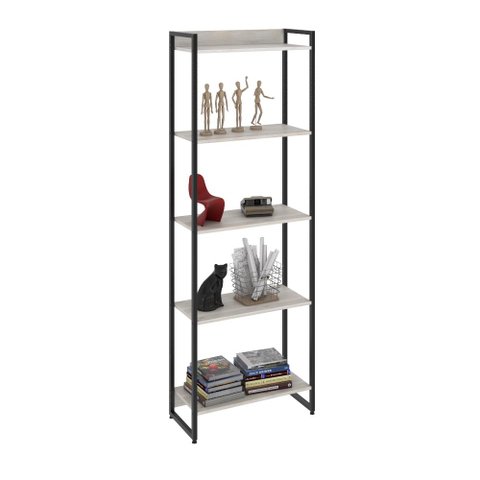 Estante Multiuso Para Escritório Industrial 05 Prateleiras Areta 186x60cm C01 Snow - Lyam Decor