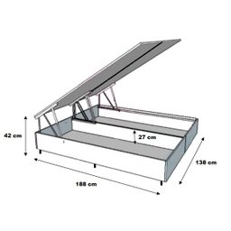 Cama Box Bau Casal Bipartido Linhão Branco Com Pistão A Gás - 4