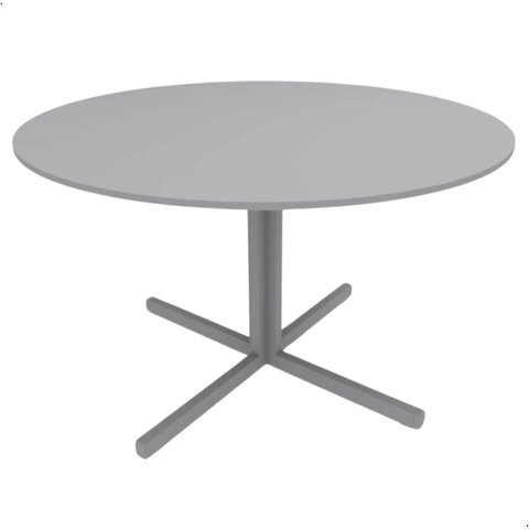 Mesa Reunião Redonda 1m Escritório Cinza Cristal