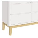 Ver imagem 3 de Cômoda 6 Gavetas Classic New Branco Fosco com Natural - MoveisAqui
