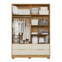 Ver imagem 3 de Guarda Roupa 4 Portas Domo c/Espelho Demobile Cinamomo Off White