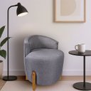 Ver imagem 2 de Puff Poltrona com Encosto Confortável Decorativa Orgânica para Recepção Linho Agatha