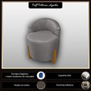 Ver imagem 3 de Puff Poltrona com Encosto Confortável Decorativa Orgânica para Recepção Linho Agatha