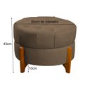 Ver imagem 4 de Kit 2 Puffs Estilo Pés de Madeira Maciça Suede Marrom