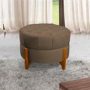 Ver imagem 2 de Kit 2 Puffs Estilo Pés de Madeira Maciça Suede Marrom
