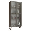 Ver imagem 2 de Cristaleira 70 Cm 2 Portas de Vidro com Pés Cônicos Rustic-cinza-rustic Vik Madesa