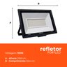 Refletor de Led 150w Luz Branca 110/220v 25.000h Fortled - 3