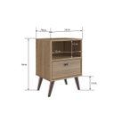 Ver imagem 3 de Mesa de Cabeceira 1 Gaveta e 1 Nicho Marrom